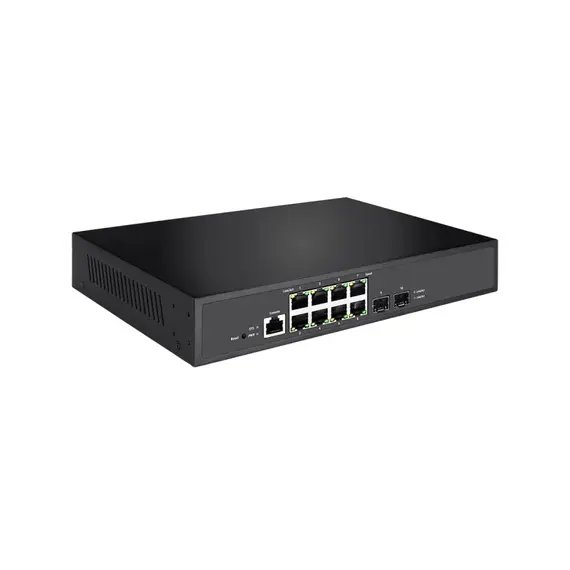 GENATA GNT-P1002M6 –  10 portos  - 8GE + 2SFP Gigabit L2 Menedzselhető PoE Switch (120W)
