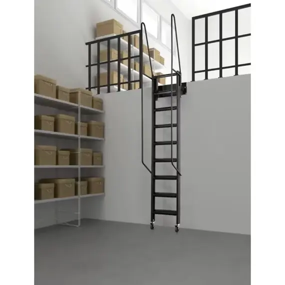 FANTOZZI MEZZANINE galéria feljáró létra BASIC kivitel, kapaszkodó vastagsága: 44cm, mélység: 7cm, magasság: 200/300, színek: fehér, szürke, fekete