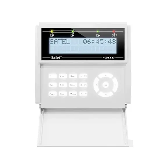 SATEL LCD-billentyűzet kártyaolvasóval és billentyűzettel (fehér háttérvilágítás, fehér)