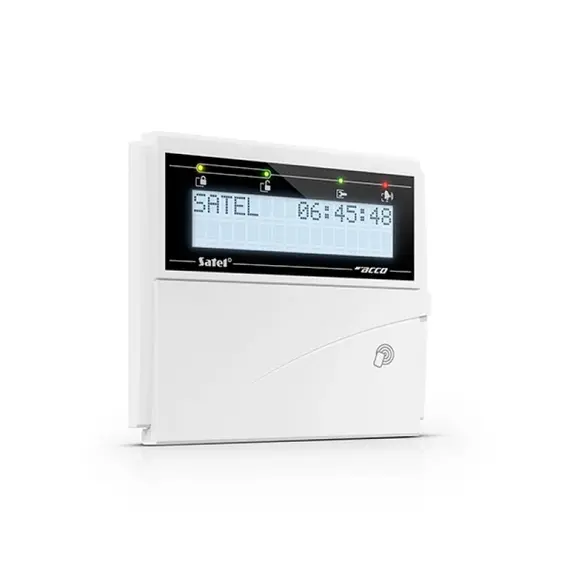 SATEL LCD-billentyűzet kártyaolvasóval és billentyűzettel (fehér háttérvilágítás, fehér)