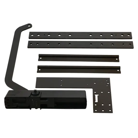 ASSA ABLOY DC680G-9004 – Prémium fogasléces kültéri ajtóbehúzó, kapucsukó csúszósínnel 600 mm és 1400 mm közötti szélességű kapuszárnyakhoz. EN1-3, fekete