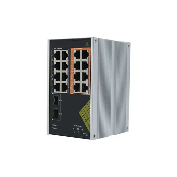 GENATA Ipari 16 portos, Full Gigabites, nem felügyelt PoE Switch