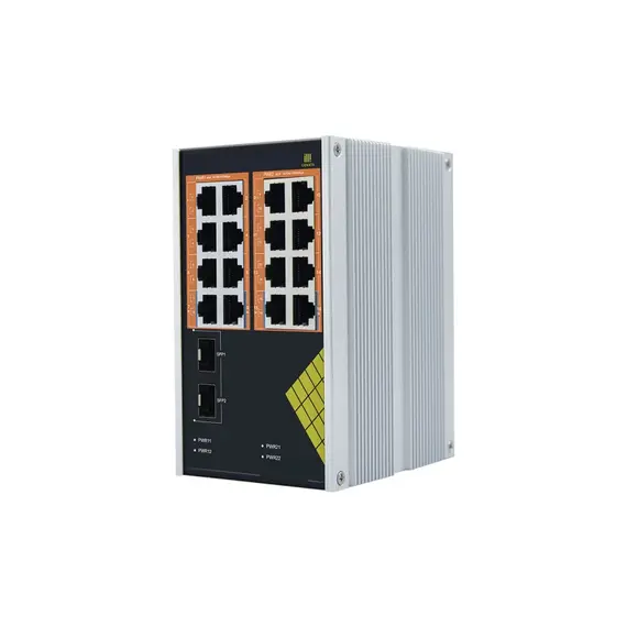 GENATA Ipari 16 portos, Full Gigabites, nem felügyelt PoE Switch  IP40