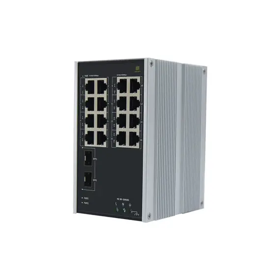 GENATA Ipari 16 portos, teljes gigabites, menedzselés nélküli switch