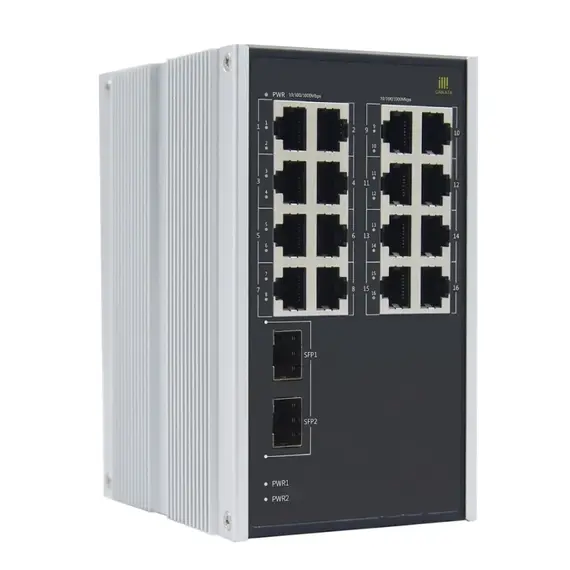 GENATA Ipari 16 portos Full gigabites felügyelet nélküli Switch