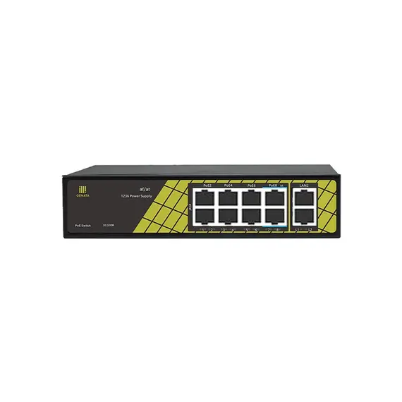 GENATA 8FE(PoE)+2FE(UP-LINK) AI PoE Switch 2DB60WATTOS PORT