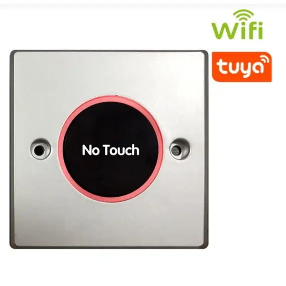 HONNOR SECURITY HS-OP-12-wifi - Wifi-s, érintés nélküli kilépő (exit) gomb, Tuya alkalmazással, piros - zöld fény, NO/NC/COM - NC