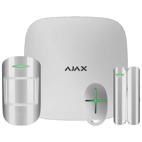 AJAX SYSTEMS Ajax StarterKit White: 1 db AJAX HUB, 1 db MotionProtect, 1 db DoorProtect, 1 db SpaceControl, fehér