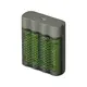 GP M451 USB gyorstöltő + 4db AA 2600mAh Recyko akku