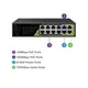 GENATA GNT-ES12UD-P10 – 12 portos Intelligens AI PoE Switch (120W),  8 db 10/100M PoE port + 2 db 10/100/1000M bt 60W PoE port + 2 db 10/100/1000M Uplink port
